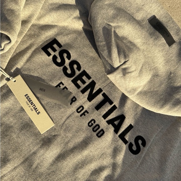 Essentials " Dark Oatmeal" Pullover Hoodie - Picture 3 of 4